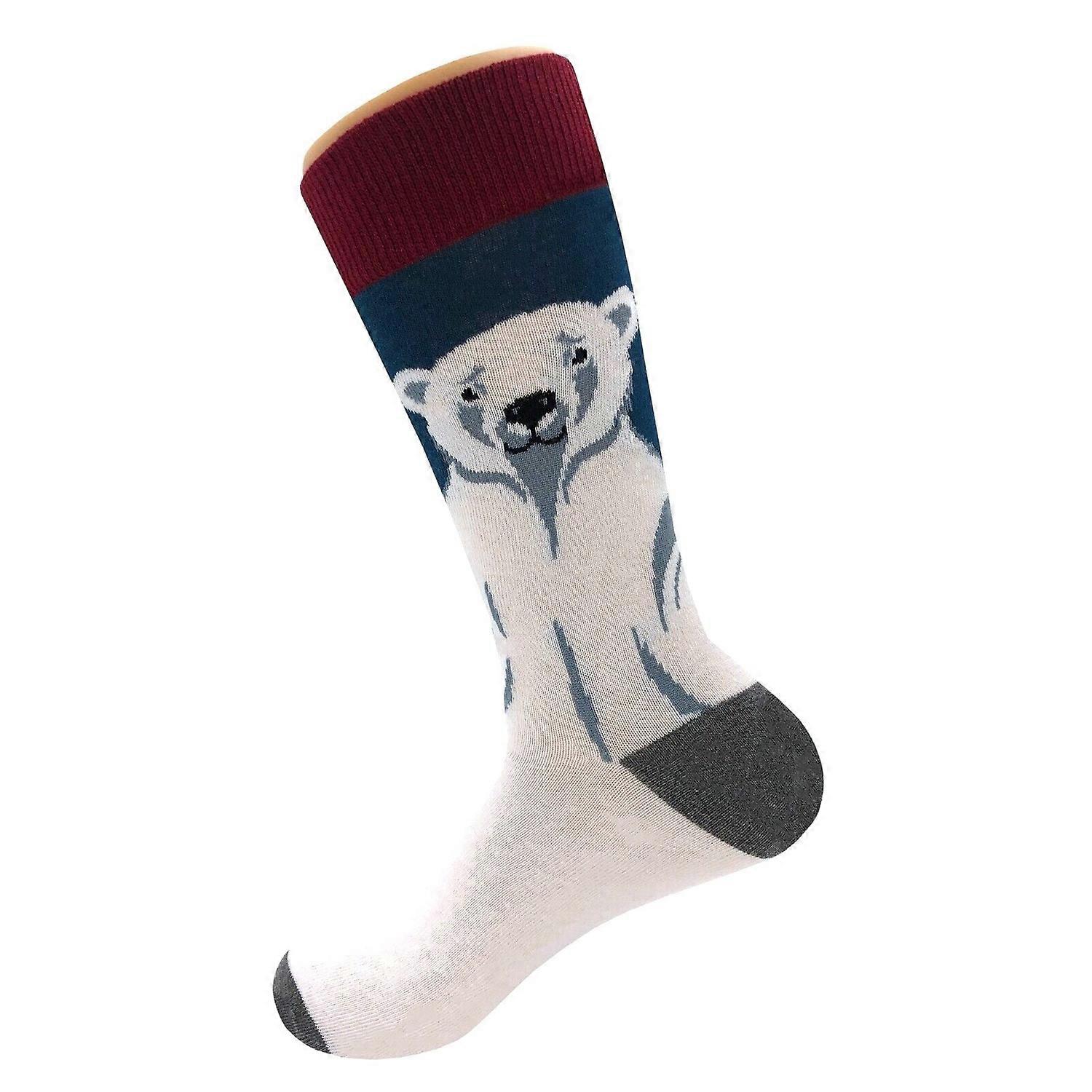 北极熊图案袜子熊猫袜子 （成人中号）