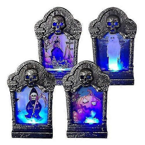 Halloween Pumpkin Lantern Tombstone Candle Light Small Tombstone Led Scene Layout Bar Layout Decorative Props