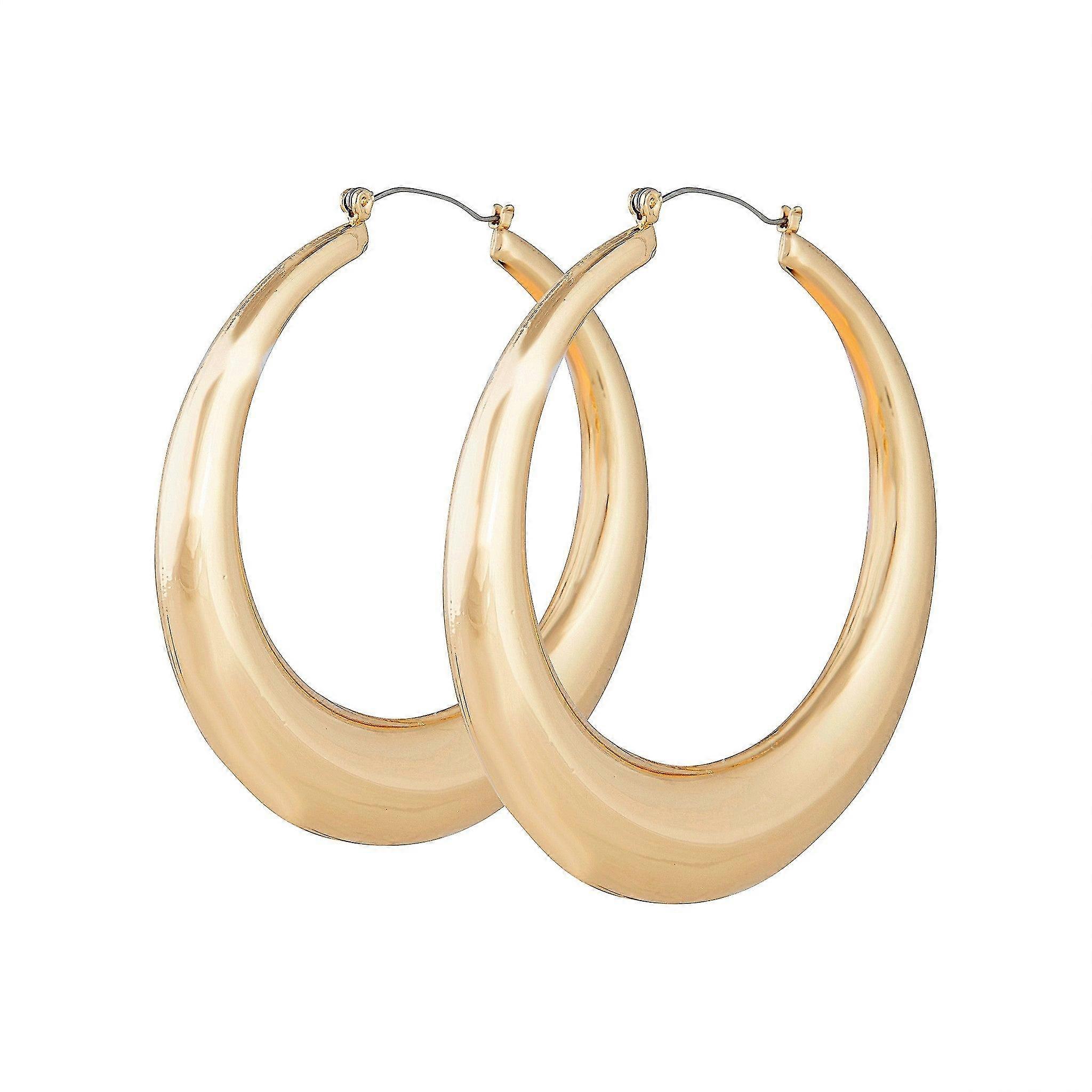 gold curve hoop earrings