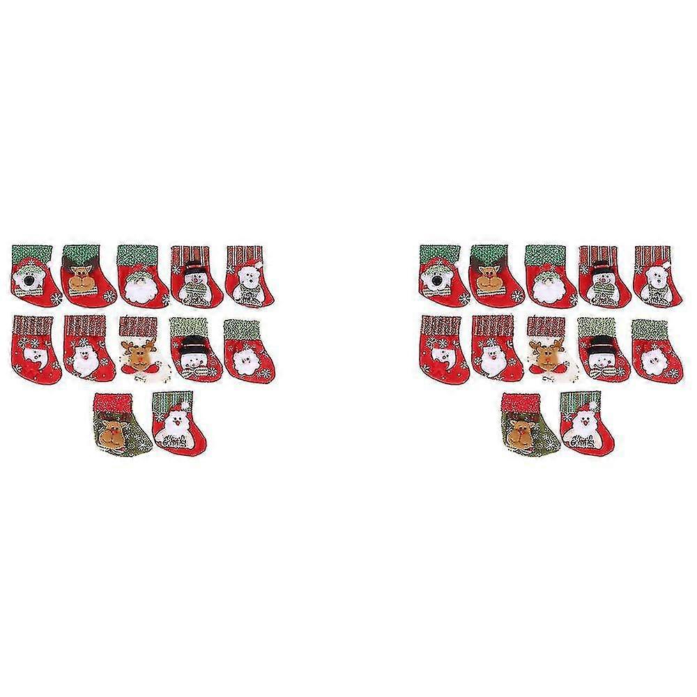 Exquisite Exquisite Christmas Mixed Set Mini Stockings, 12pcs