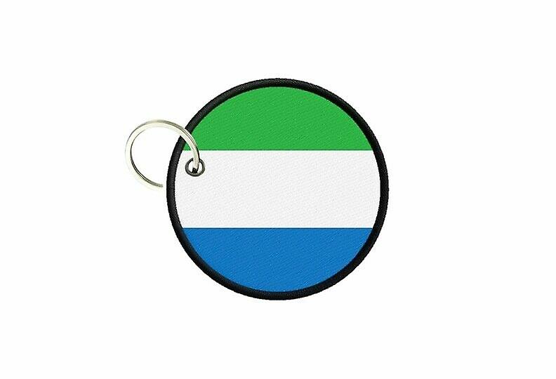 Keychain keys Sierra Leone flag printed round round round