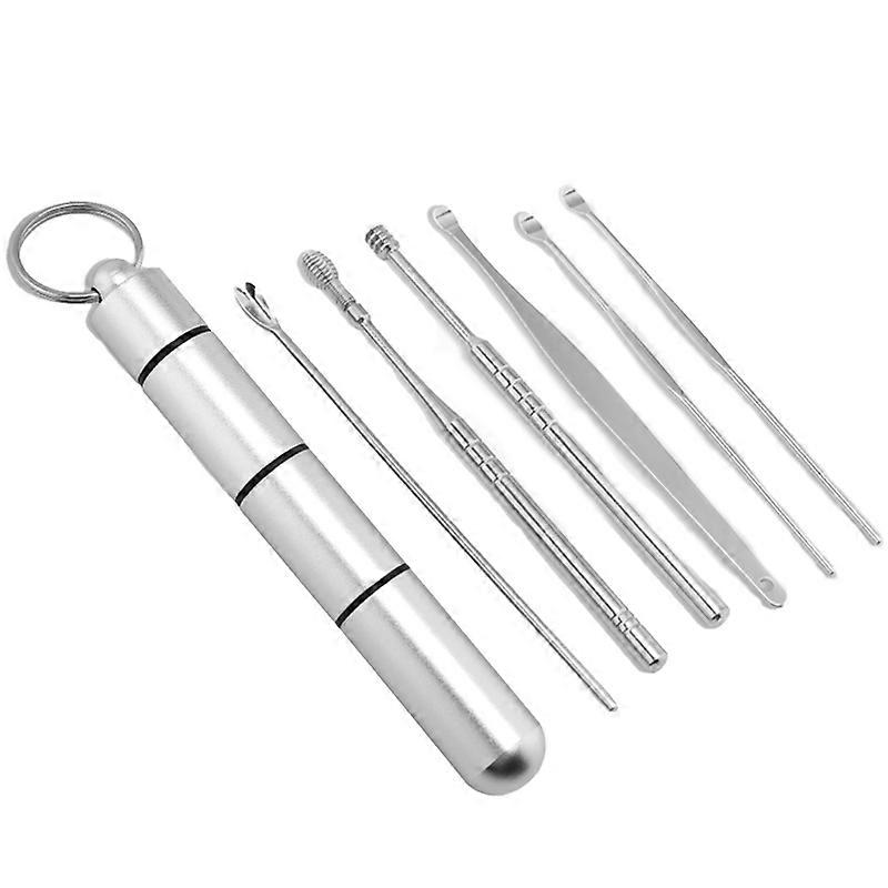 6ks / sada Ear Pick Spiral Pohodlná sada nástrojov na čistenie uší z nehrdzavejúcej ocele pre dospelých