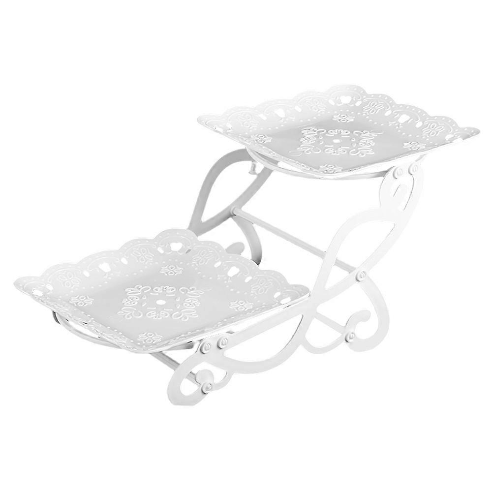 1pc Delicate Double Layer Fruit Storage Plate Decorative Food Tray Storage Tray