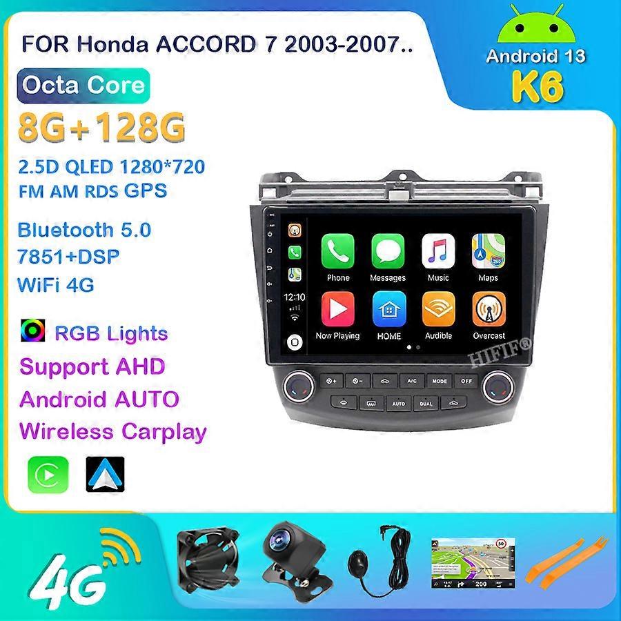 10.1 inch IPS DSP Android 13 RAM 2GB ROM 32GB 2din car Radio Player GPS Navigation For 2003 2004 2005 2006 2007 Honda Accord 7