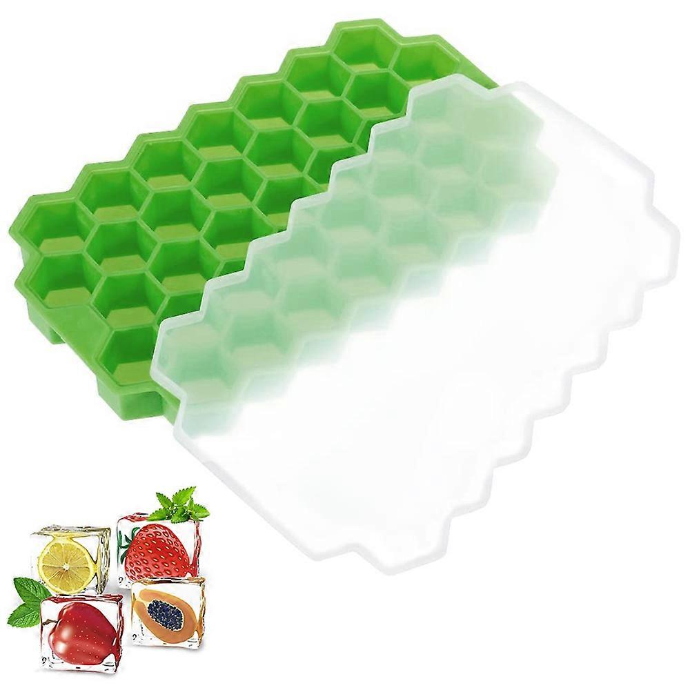 Ice Cube Trays with Lids, 37 Ice Cubes with Spill-Resistant Removable Lid