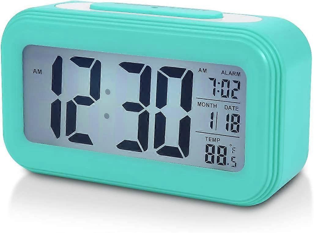 Batteri Digital väckarklocka för sovrum, LCD-skärm Väckarklocka vid sängen med snooze