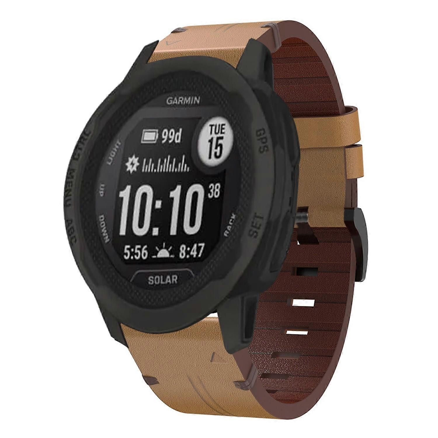 Leather Watch Band For Garmin  Instinct 2 Solar