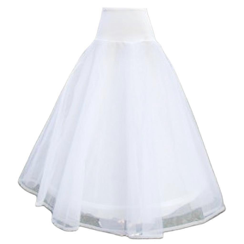 Anágua de Cauda de Peixe A-Line para Mulheres com 1 Aro de Noiva de Comprimento Total em Camadas Vestido de Baile Sli