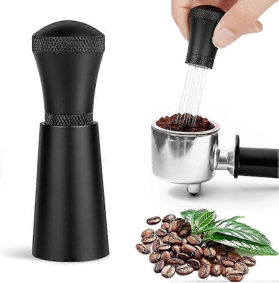 Espresso Distribution Tools with Stand, 0.3mm 7 Needles Espresso Stirrer for Barista,with Extra 10 Replaceable Needles