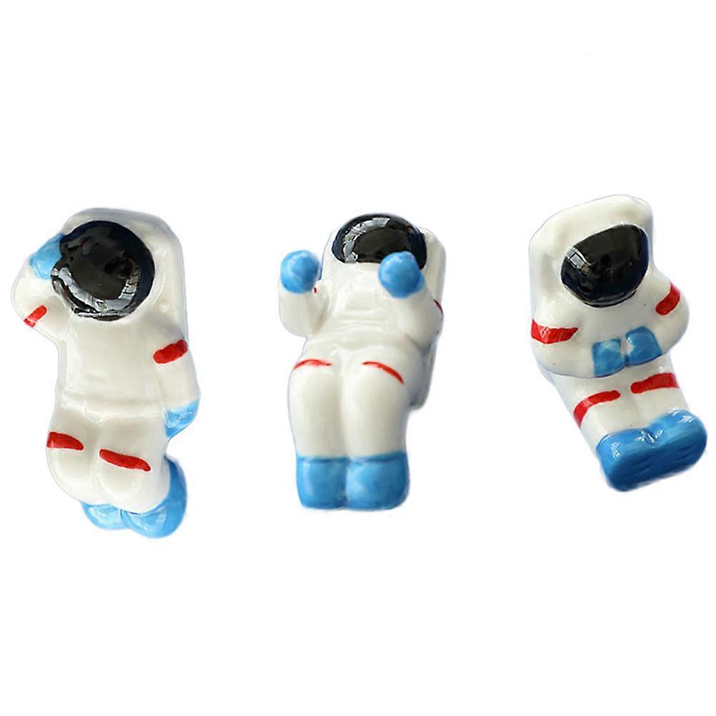 3pcs Ceramic Chopsticks Holder Spaceman Shape Chopstick Support Tableware Stand