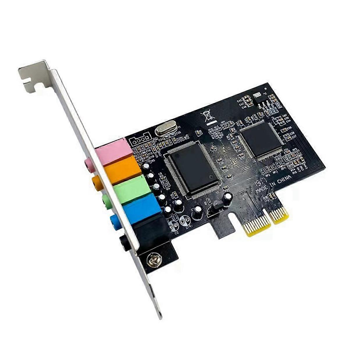 PCI-E 5.1 Desktop Built-in Sound Card 3D Games Music Digital Sound Card 24Bit Stereo Field with Rev