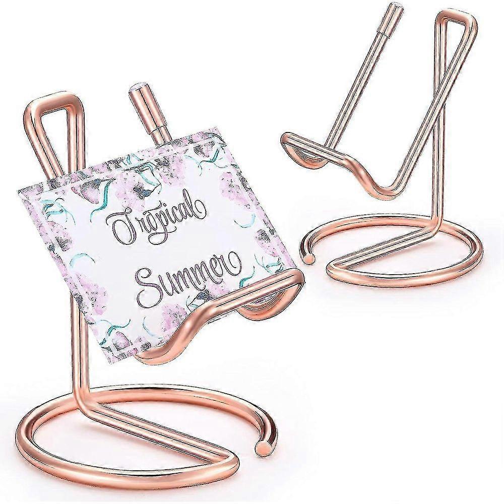 2 قطعة معدنية حامل بطاقة العمل للمكتب، حامل الهاتف الخليوي