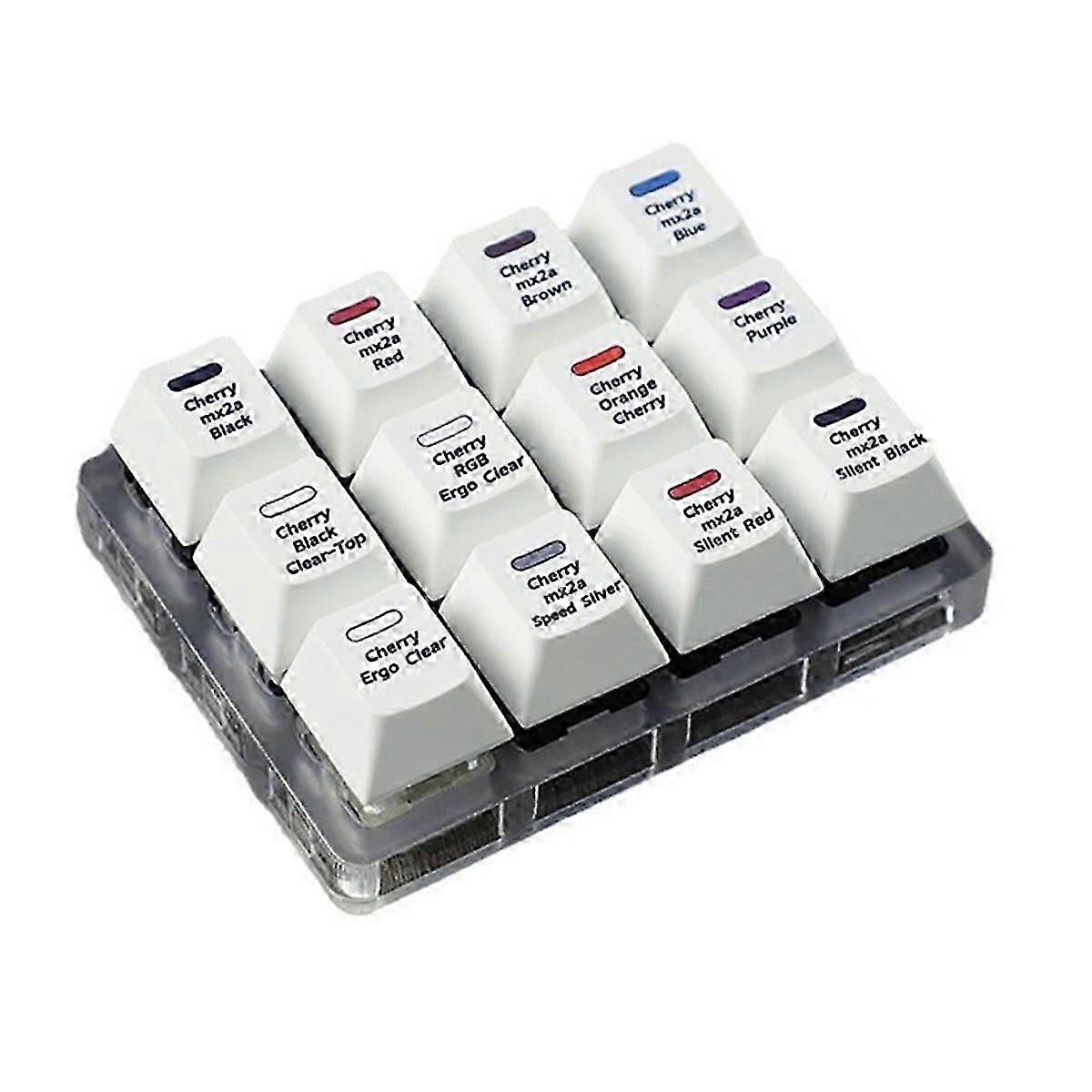 Cherry MX2A Key Switch Tester 12-Key Mechanical Keyboard Sampler Switch Testing Tool compatible with Mechanical