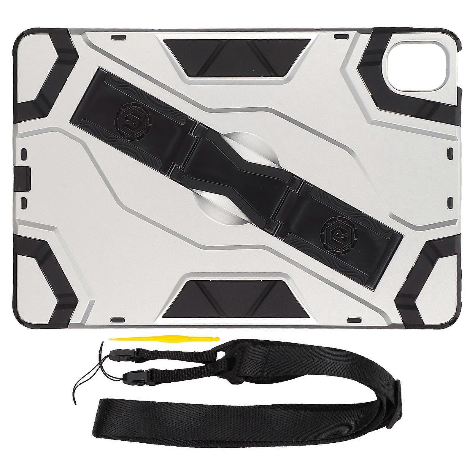 Ultra Thin Shockproof Tablet Case with Shoulder Strap for Mi Pad 5 in Silver