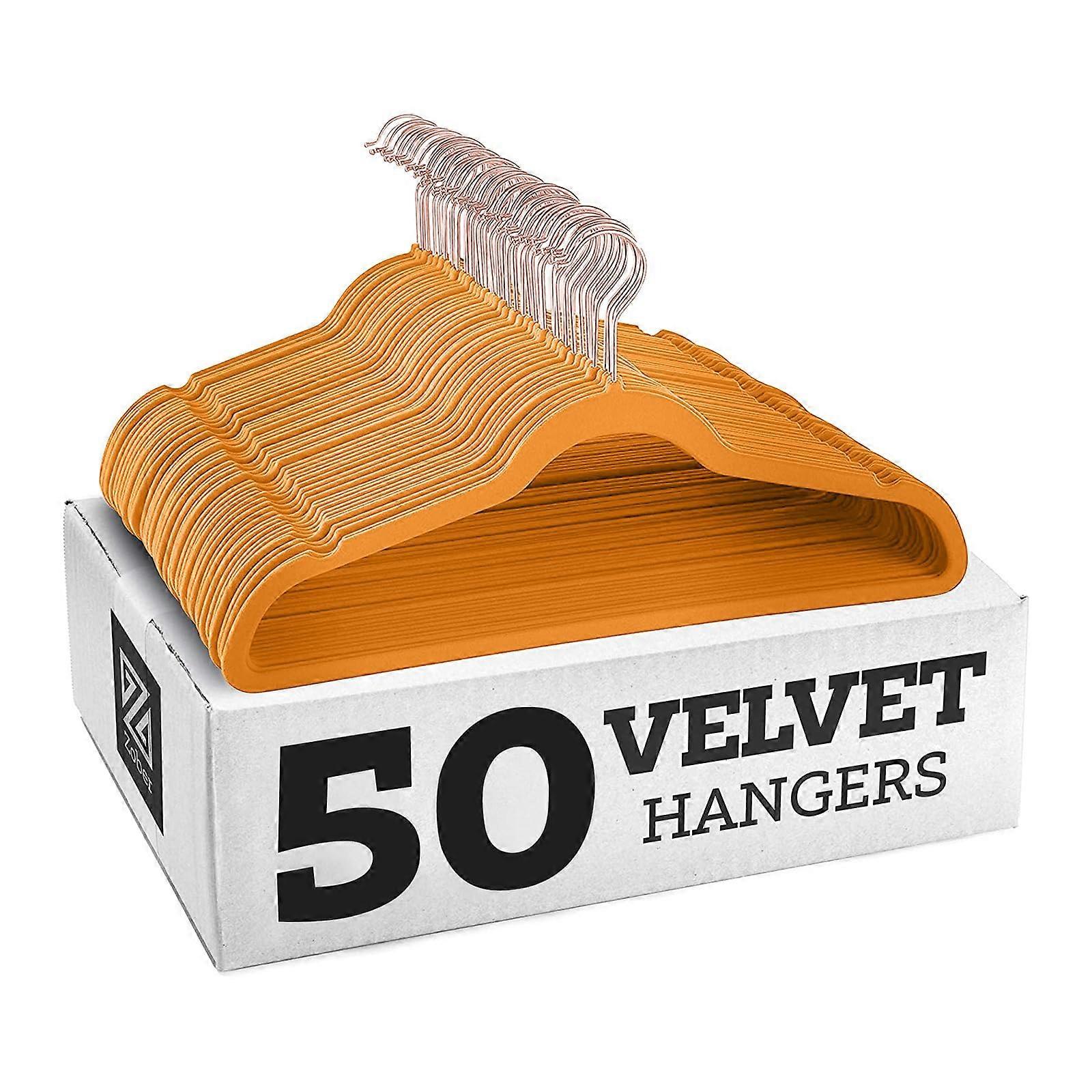 50 Pack Velvet Hangers, Soft Touch Slim Felt, Non-Slip 360° Swivel