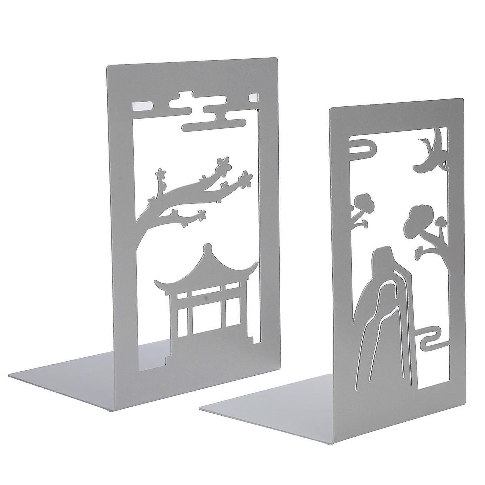 Metal Bookend Anti-Slip Ancient Style for Desktop Storage