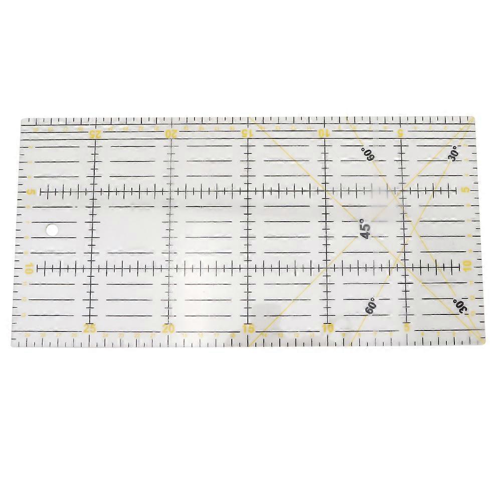 DIY Yellow Black Transparent Patch Work Ruler Measuring Tool 15*30cm