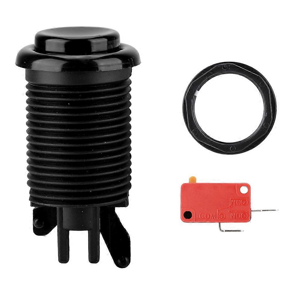 Round LED Lamp Illuminated Large Button To Arcade Machine Games DIY Part(black)