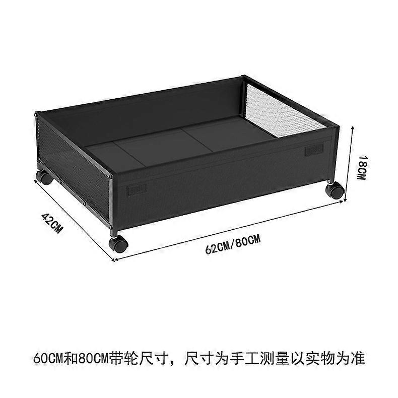 Rangement de lit Rack Tissu de fer Sous le lit Organizer Box Noir