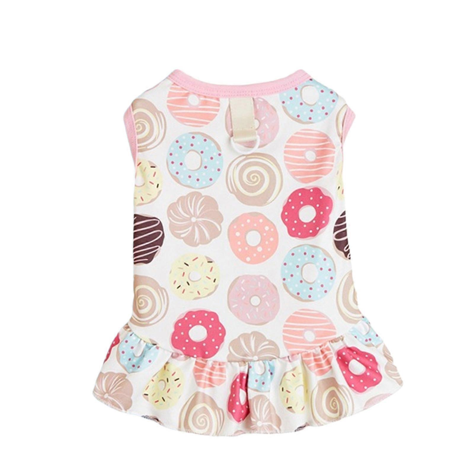 Cute Print Skirt for Small Dogs Sweet Cats Dogs Dress Summer Spring Small Dogs Traction Rings Comfortable Dogs Skirt  XS