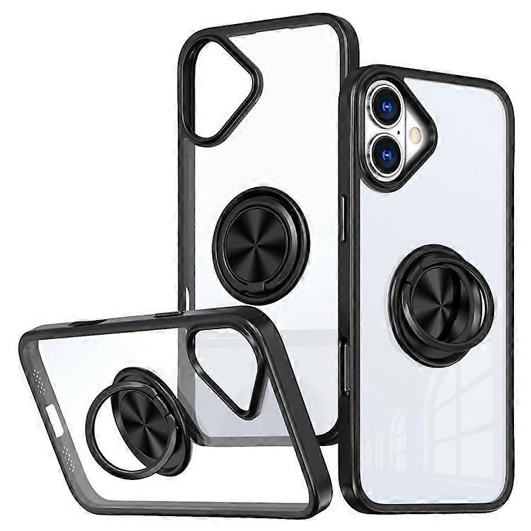 Compatible For iPhone 16 Plus Case TPU+PC Magnetic Car Mount Phone Cover with Kickstand