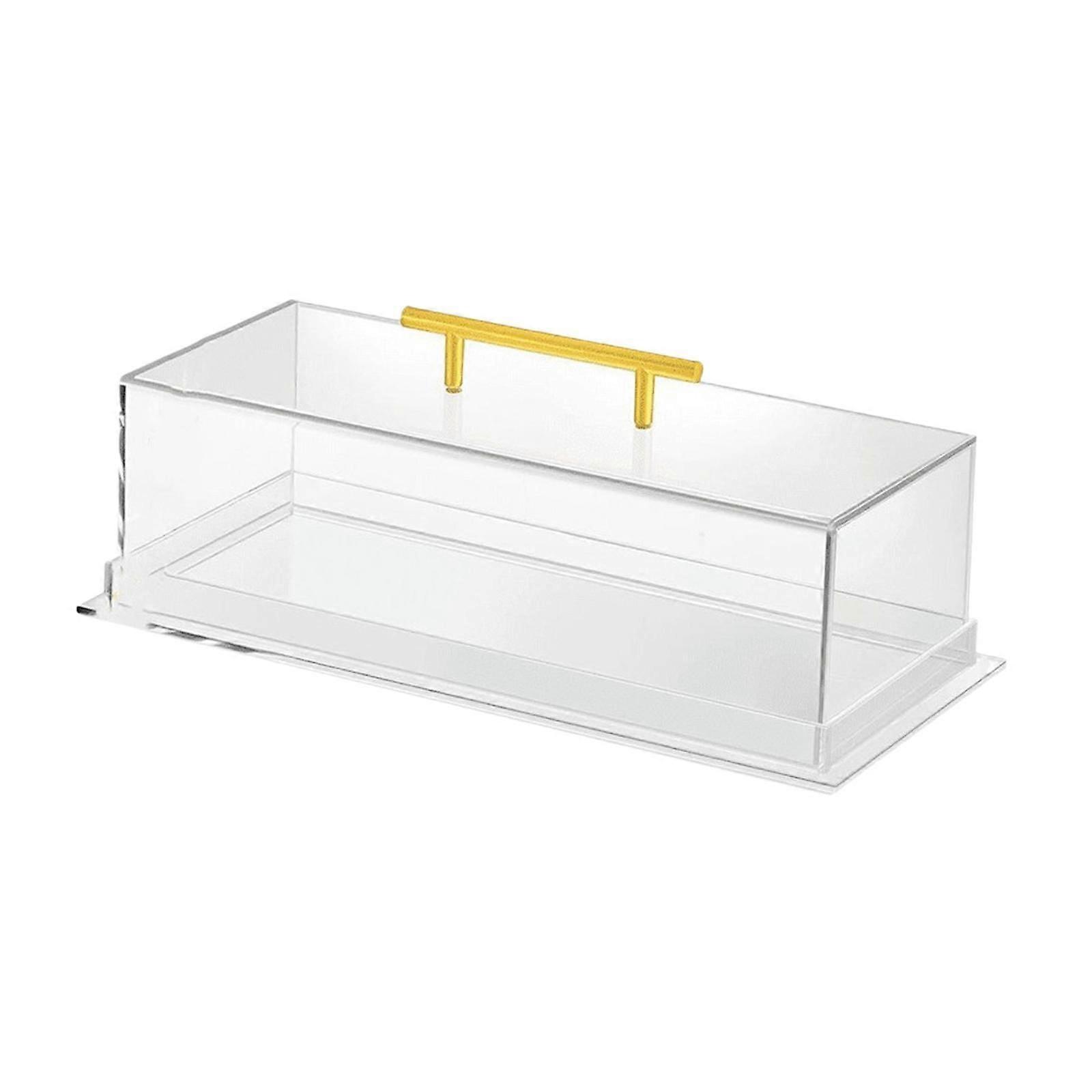 Acrylic Organizer Box Rectangular Serving Box with Lid for Buffet Restaurant Style A