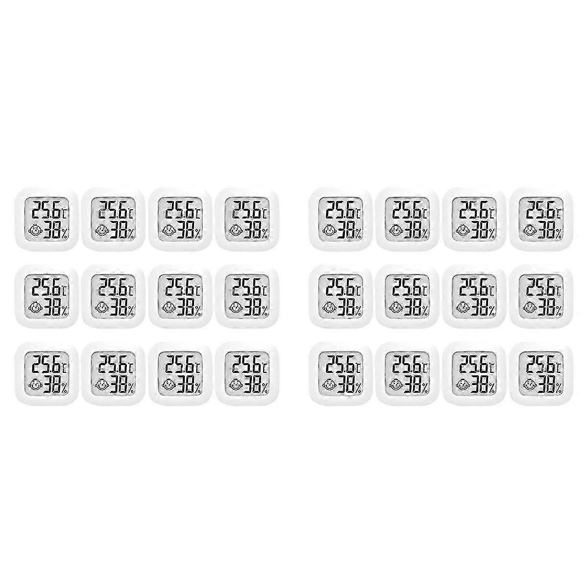 24Pcs Mini LCD Digital Thermometer Hygrometer Indoor Room Temperature Humidity Meter Sensor Gauge