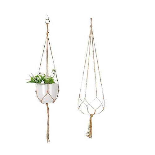 Nneoba Hanging Plant Handmade Macrame Plant Hanger Flower Pot Planter Hanger Wall Decor Courtyard Garden Hanging Planter Hanging Basket