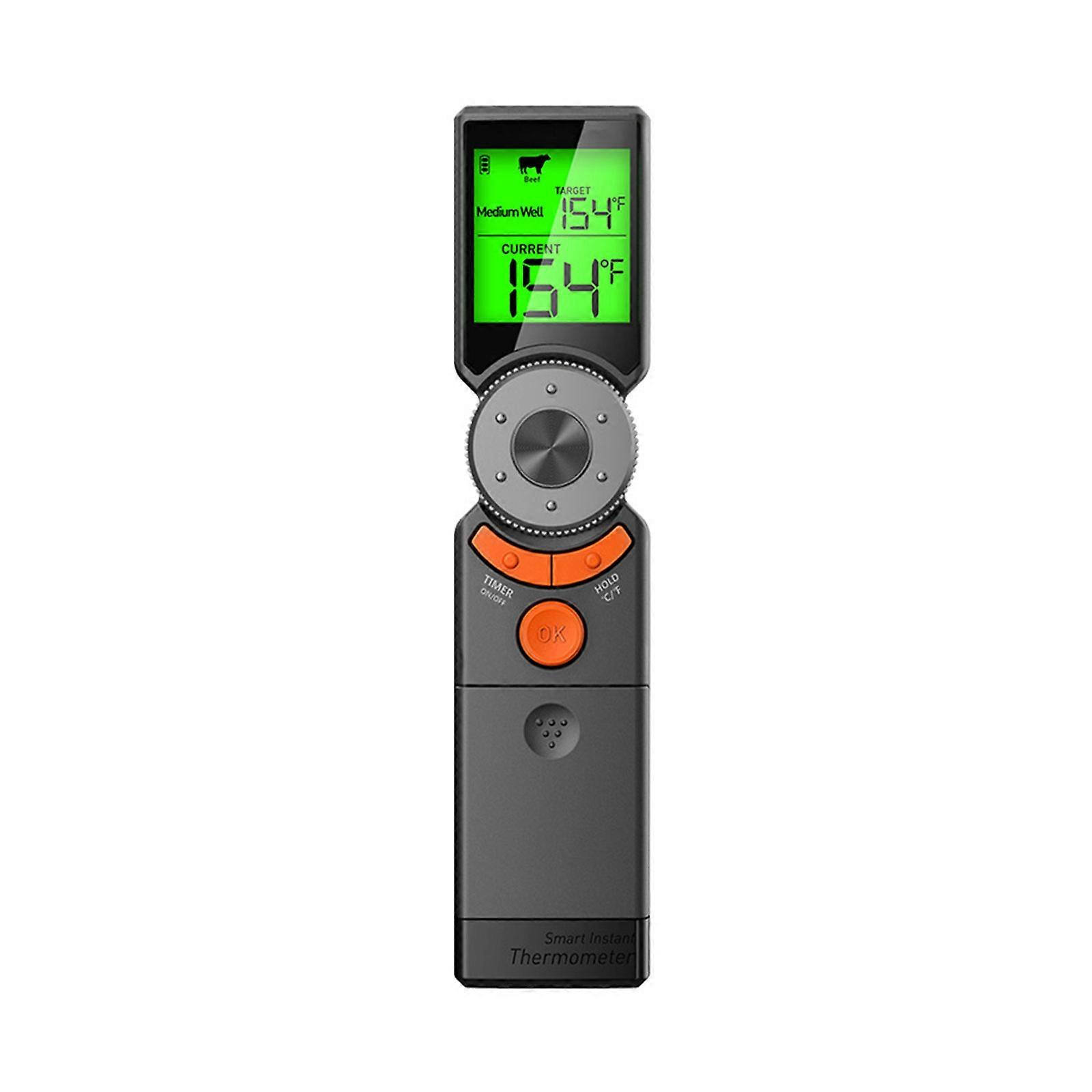 Wireless Meat Temperature Meter for Outdoor Grilling Smoking Digital Instants Read Thermometer Baking Temperature Gauge Orange
