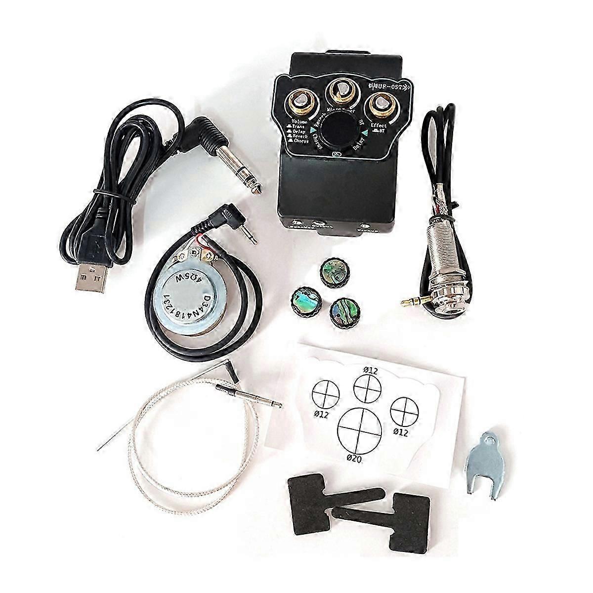 Pickup with Enhanced Reverberation, Clear Sound, Delay, and Chorus Effects - Ideal for Guitars, Drums, and Other