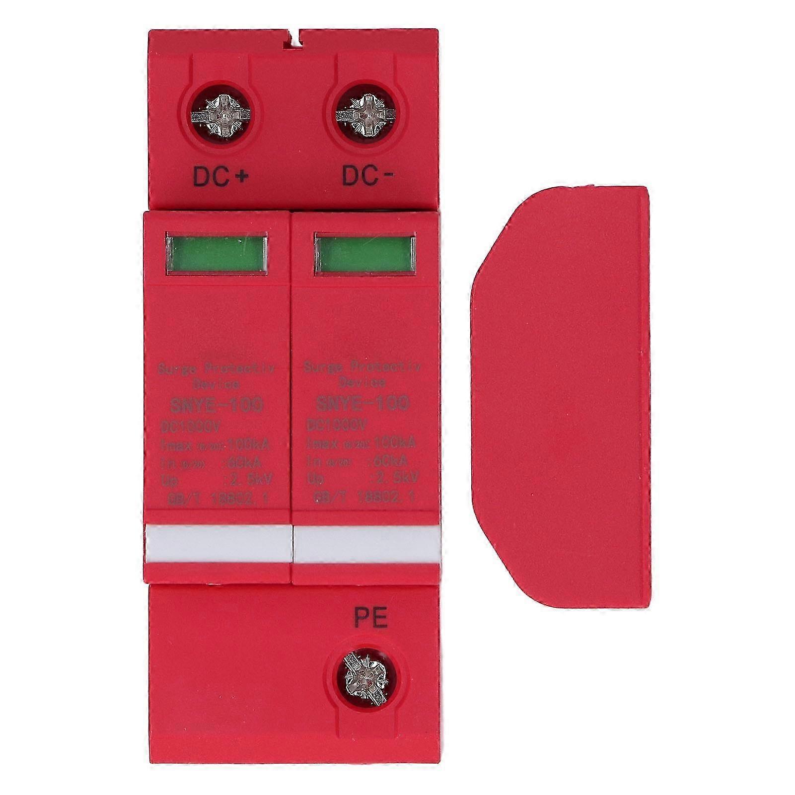 2P Surge Protector Overvoltage Protection Arrester Device for Power Distribution Box 100KA DC1000V