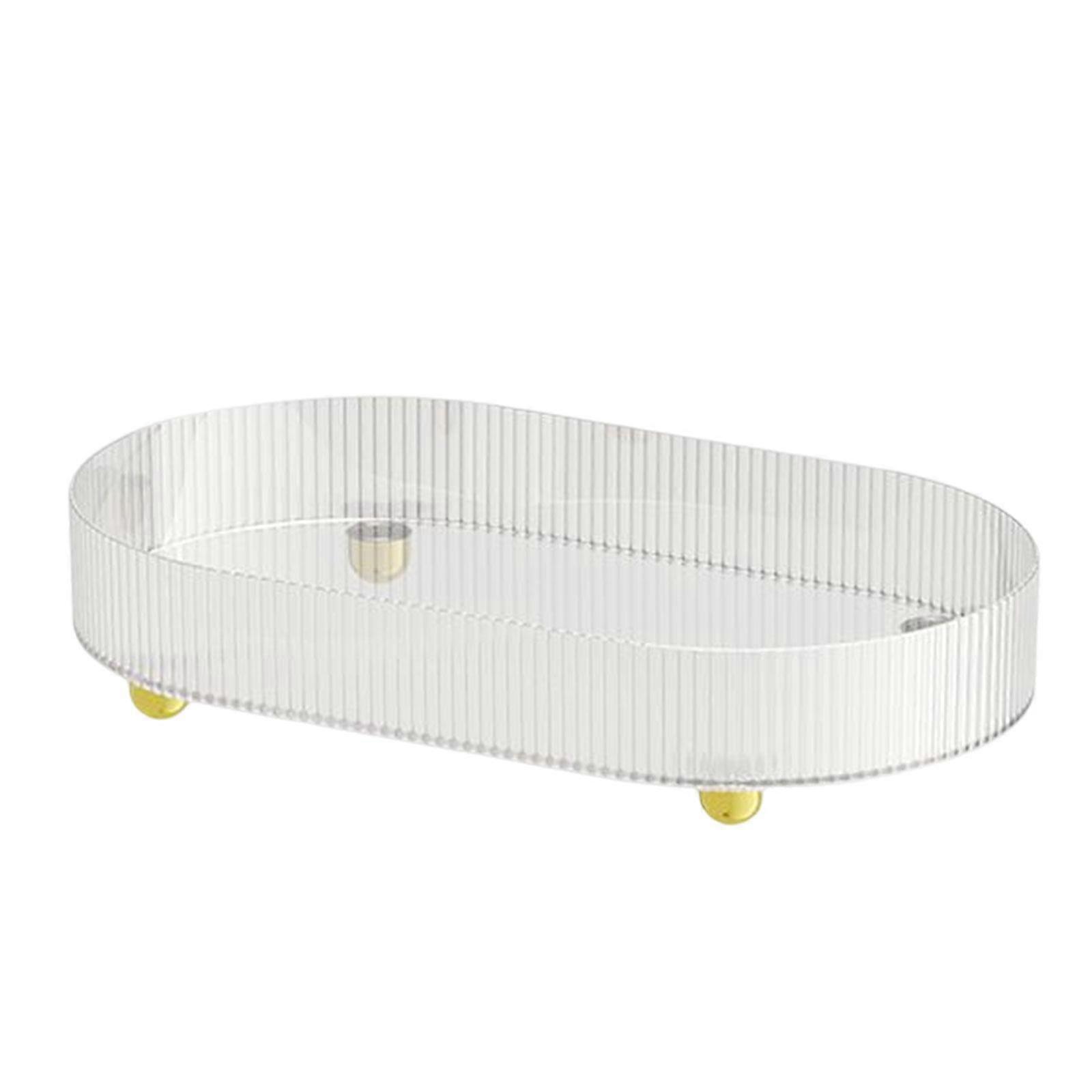 Double Layer Serving Tray Multi Use Anti Slip Makeup Organizer for Kitchen