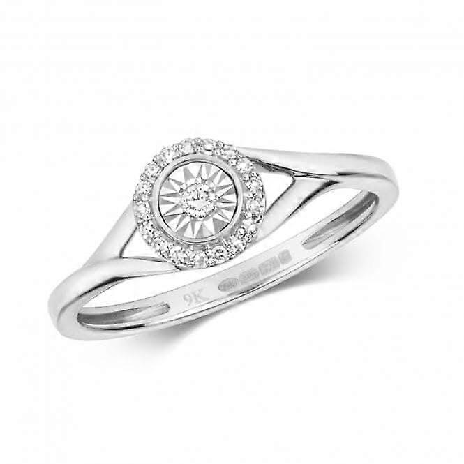 Diamond Jewellery 9ct White Gold Ring with 19 Diamonds RD523W