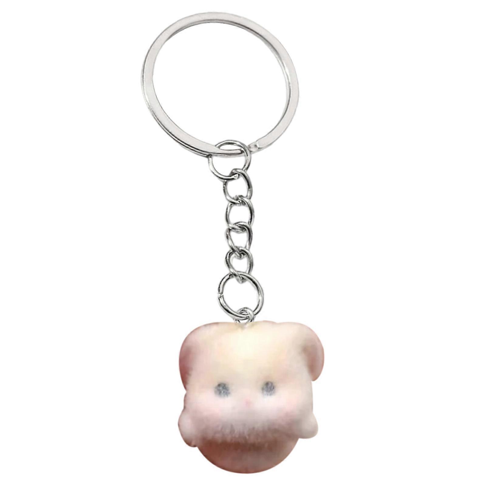 Lovely Rabbit Keyring Pendant Flocking Animal Shaped Couple Key Rings Accessory Versatile Key Chain Jewelry for Keys