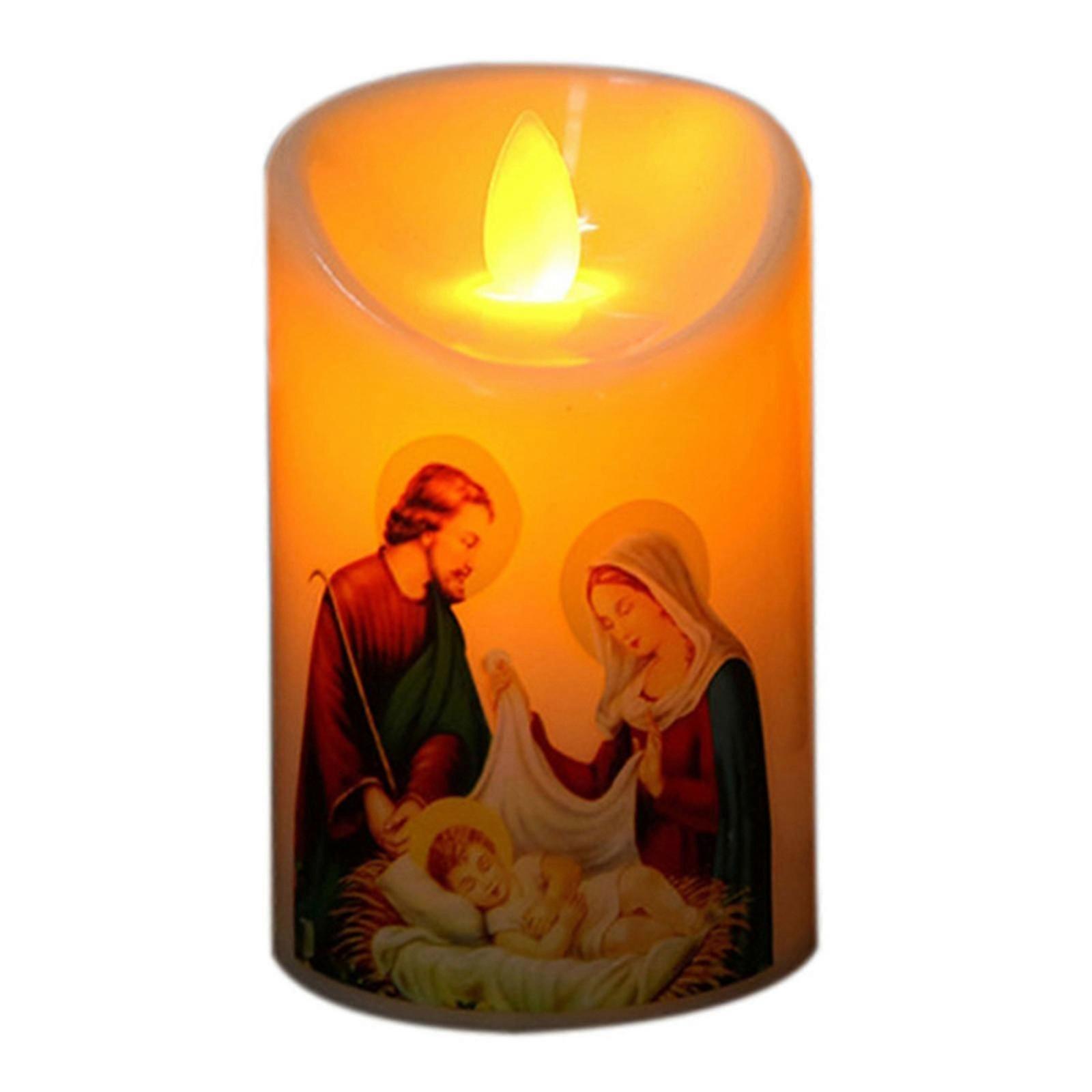 Christ Candle Light Easy Operation Smokeless Pet Safe Religious Light