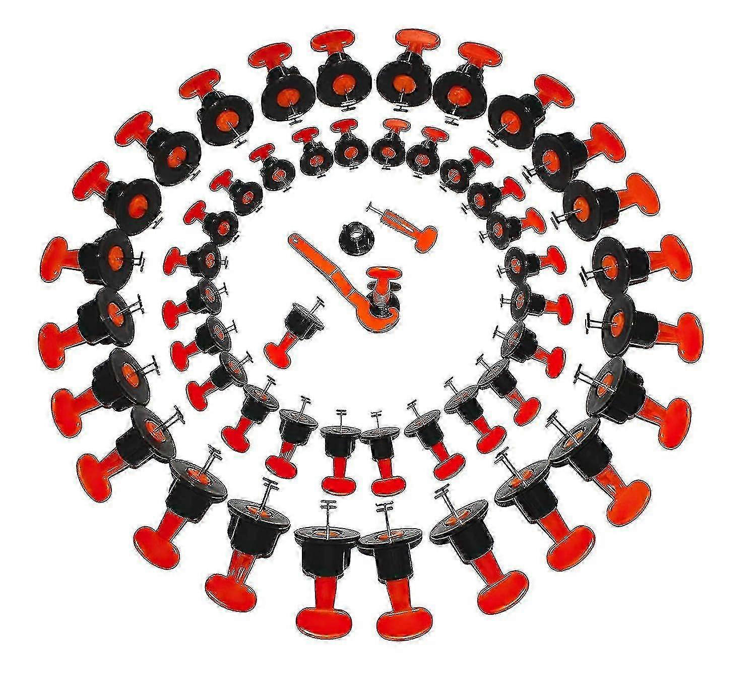 For Tile 50 Piece Reusable Tile Leveling System Kit with Pendulum