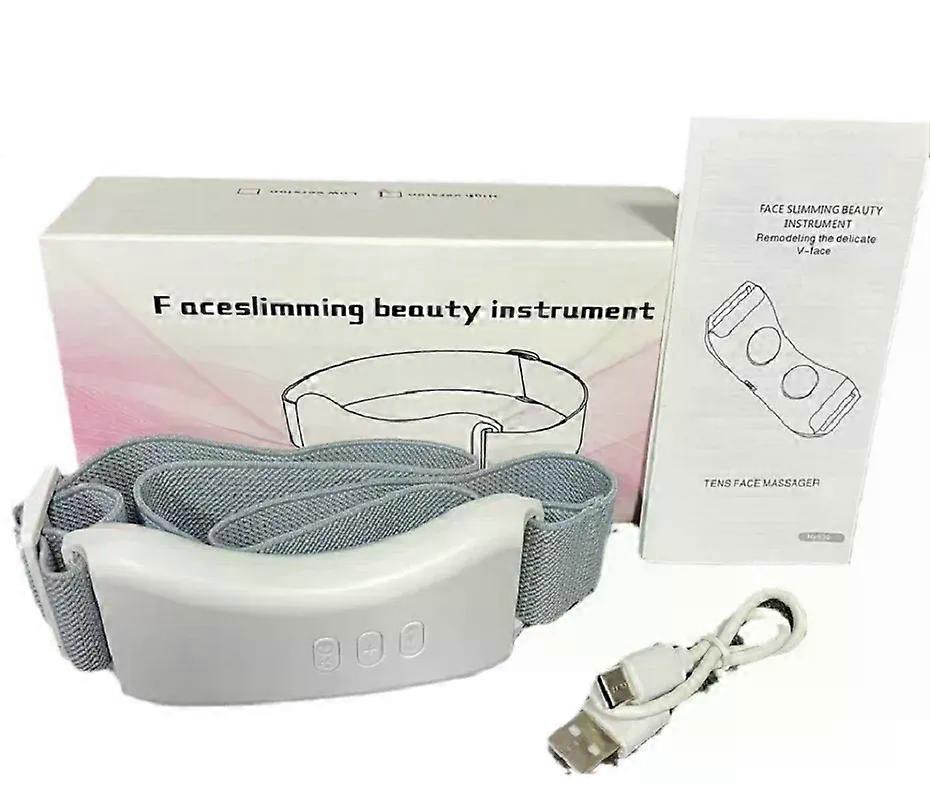 EMS Double Chin V Shape Lifter Belt Facial Lifting Massager Face Slimming Vibration Face Lift Hot Compress Reduce Double Chin