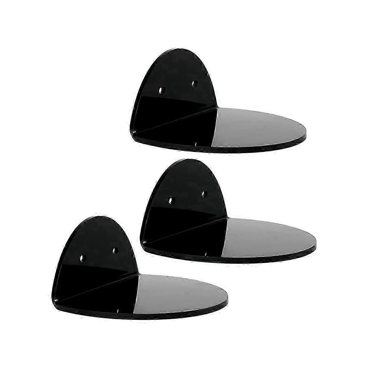 Acrylic Floating Wall Shelves Set 3 suitable for Security Cameras, Baby Monitors, Speakers,Universal Small W
