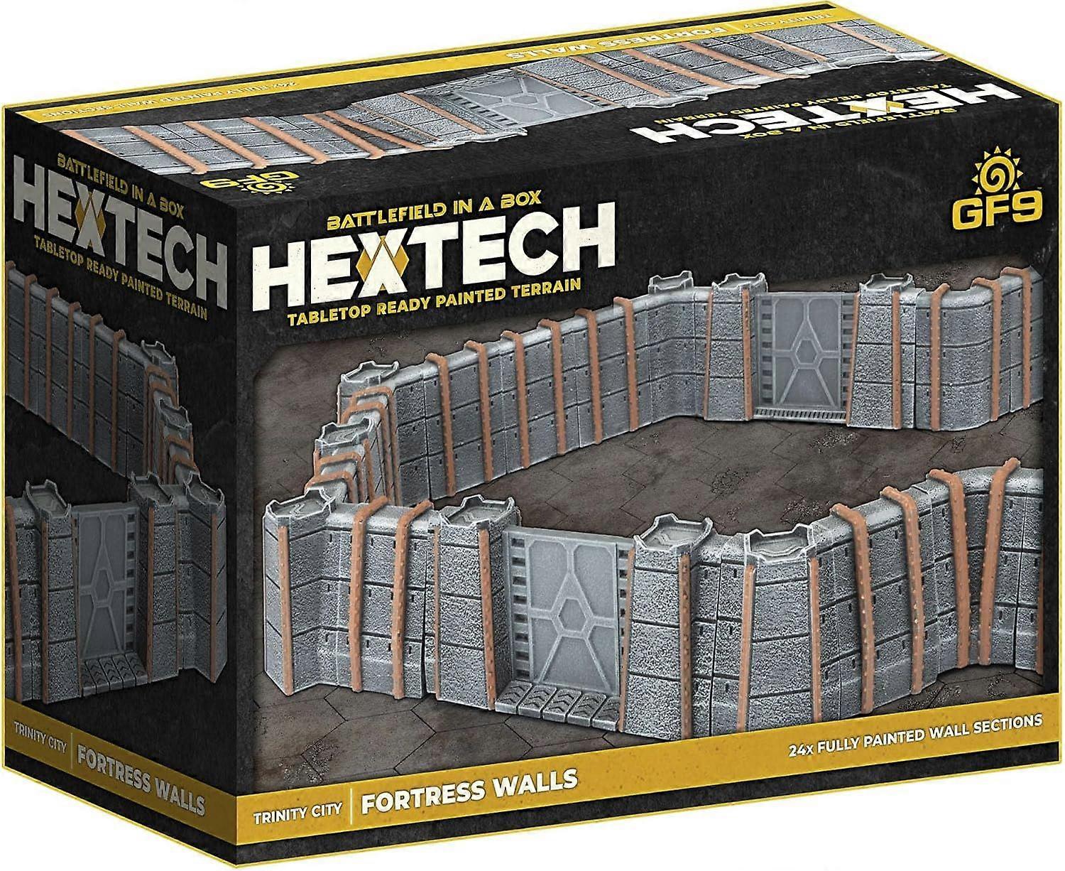 Hextech Tabletop Ready Painted Terrain Trinity City Walls - Grey