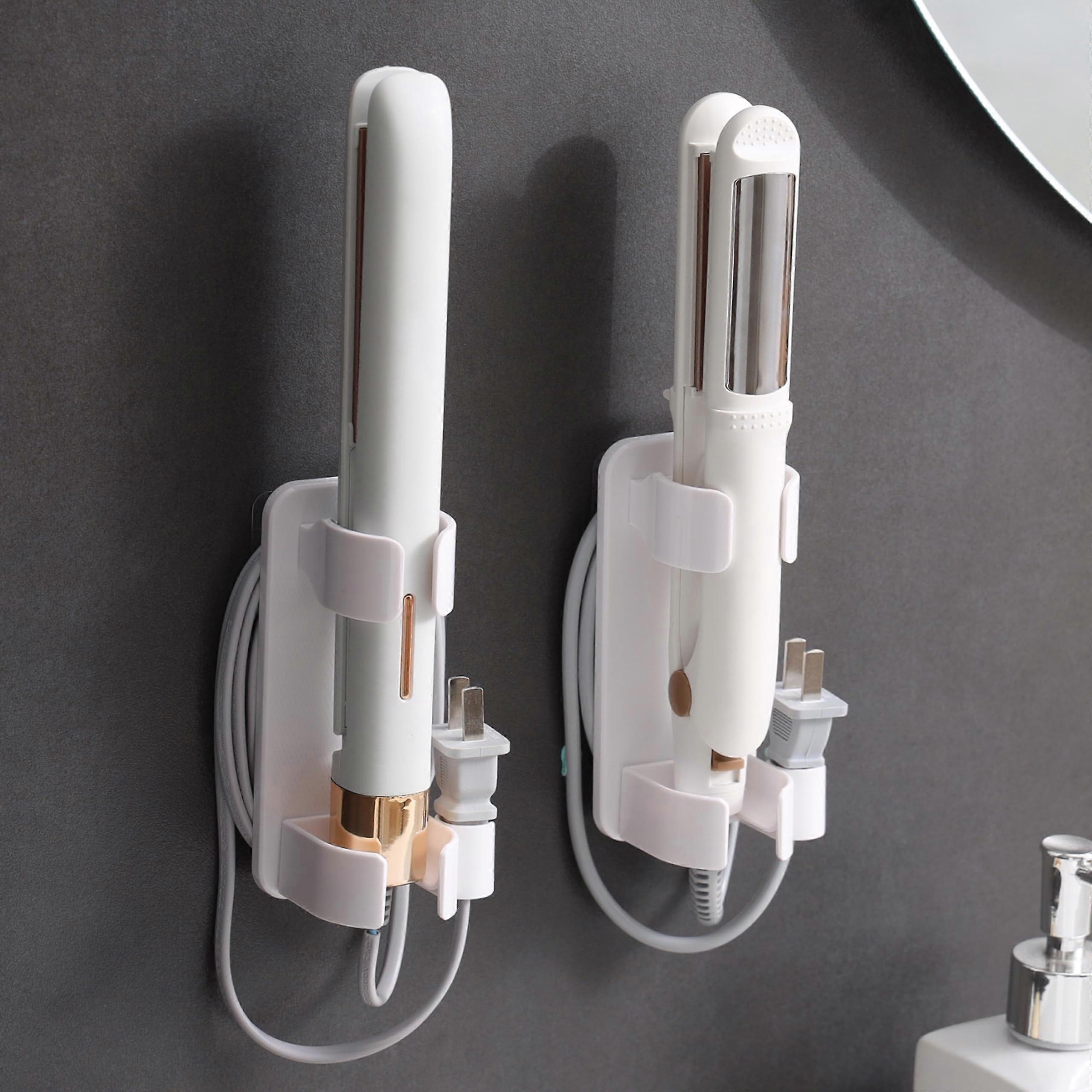 Wall -Mounted Curl and Hot Tool Editor: Hair Dryer for Bathroom, Caple Machine and Straightener Storing (2 Packages)