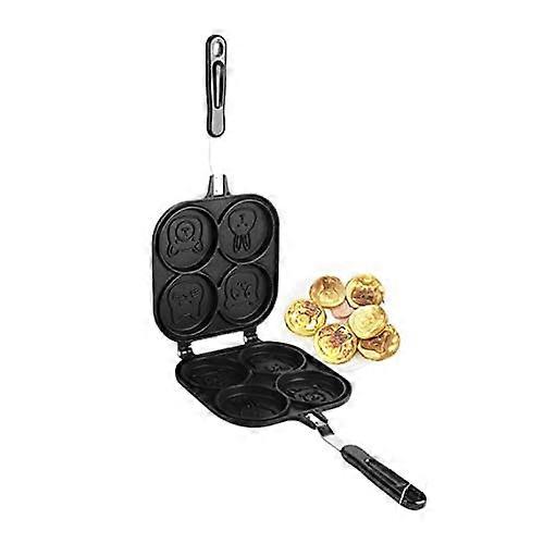 Aluminum Egg Fry Pan Nonstick Coating 4-Hole Design For 4-Egg Capacity Easy To Clean Comfortable Handle