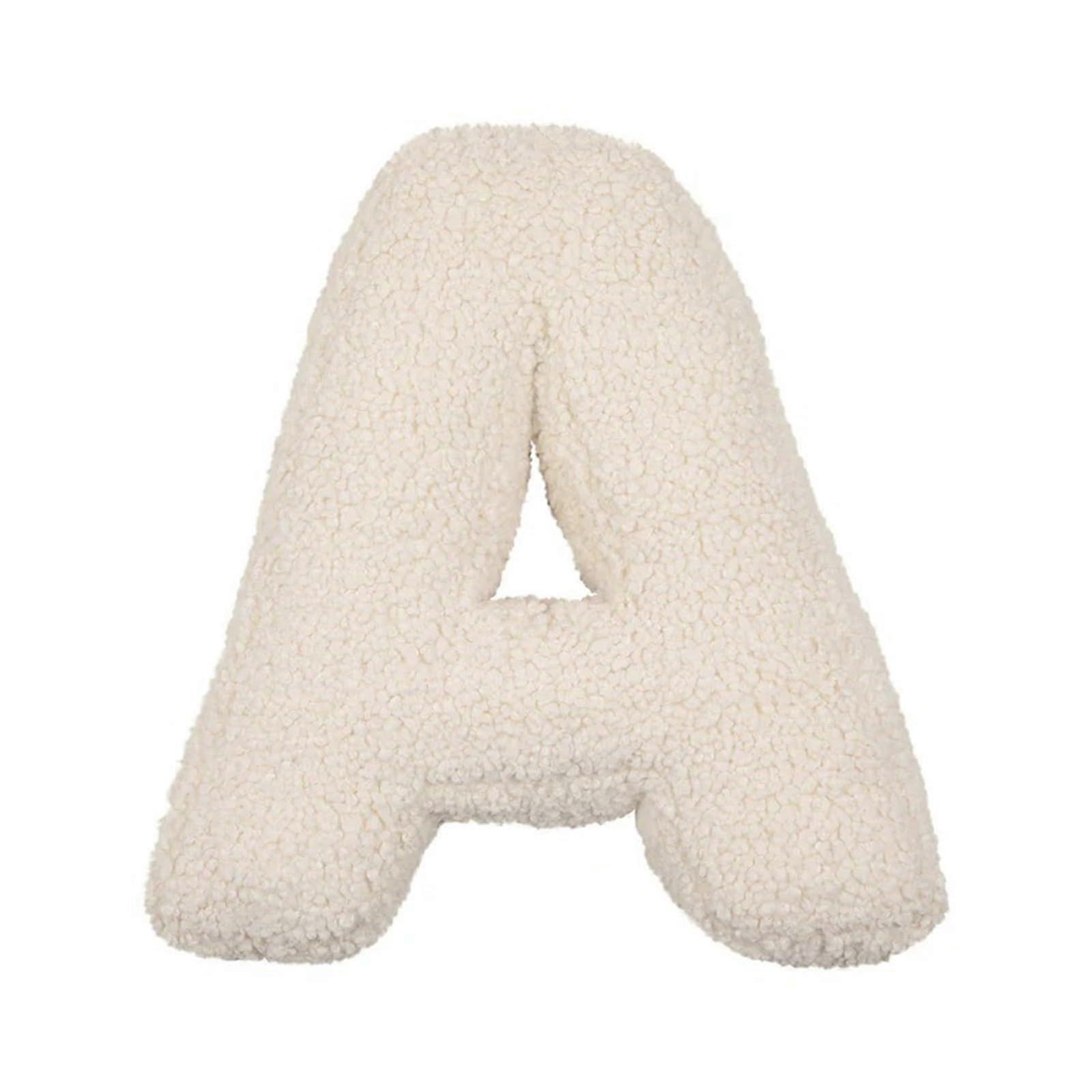 Decorative Initial Shaped Plush Pillow for Bed Couch Size A