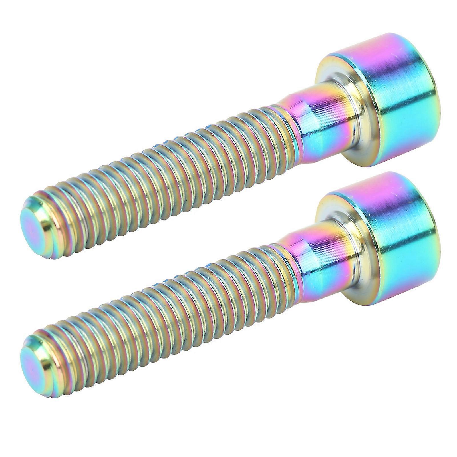 2pcs M6x30mm Bicycle Inner Hexagon Head Bolts Mountain Road Bike Bicycle Headset Cap ScrewsDazzling Colour