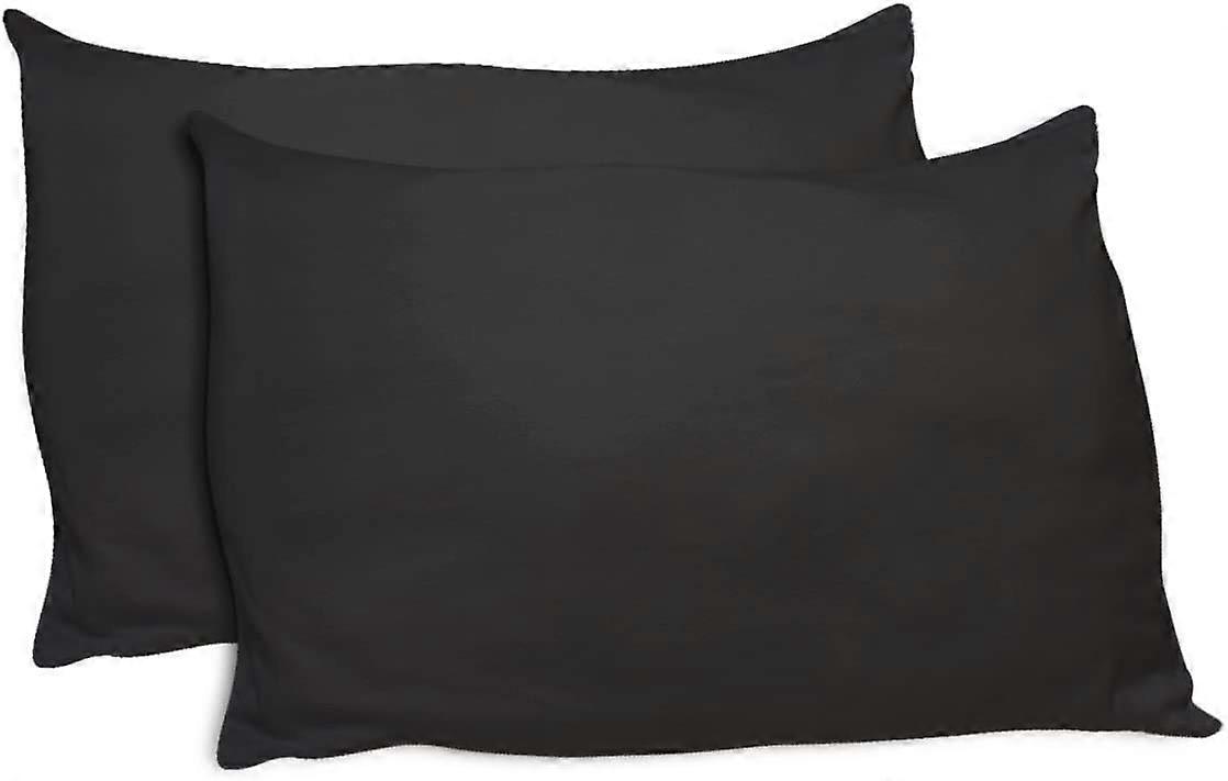Stretch Jersey Universal Pillow Case for A Size Pillows, Black Jersey Knitted Cotton, Set of 2, Soft and Durable