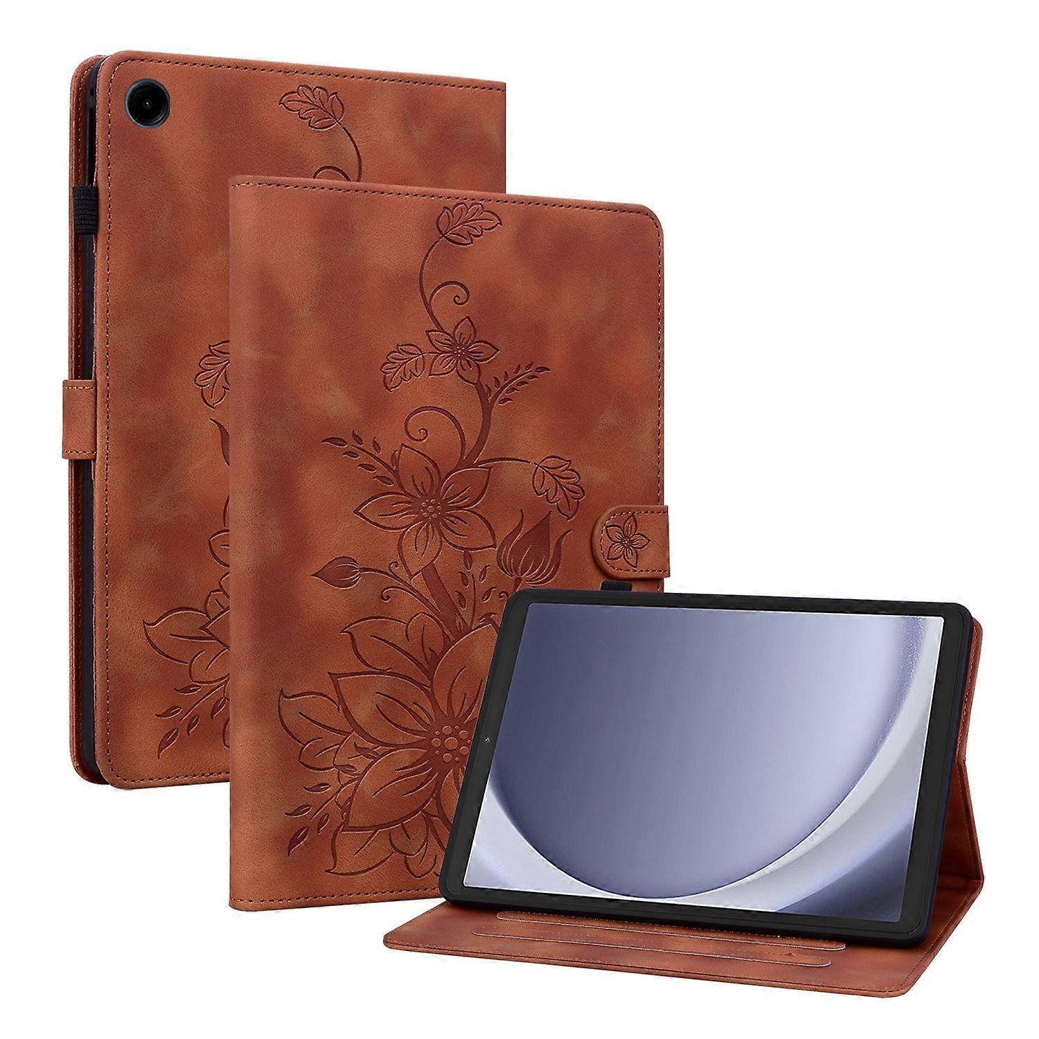 Lily Embossed Leather Tablet Case