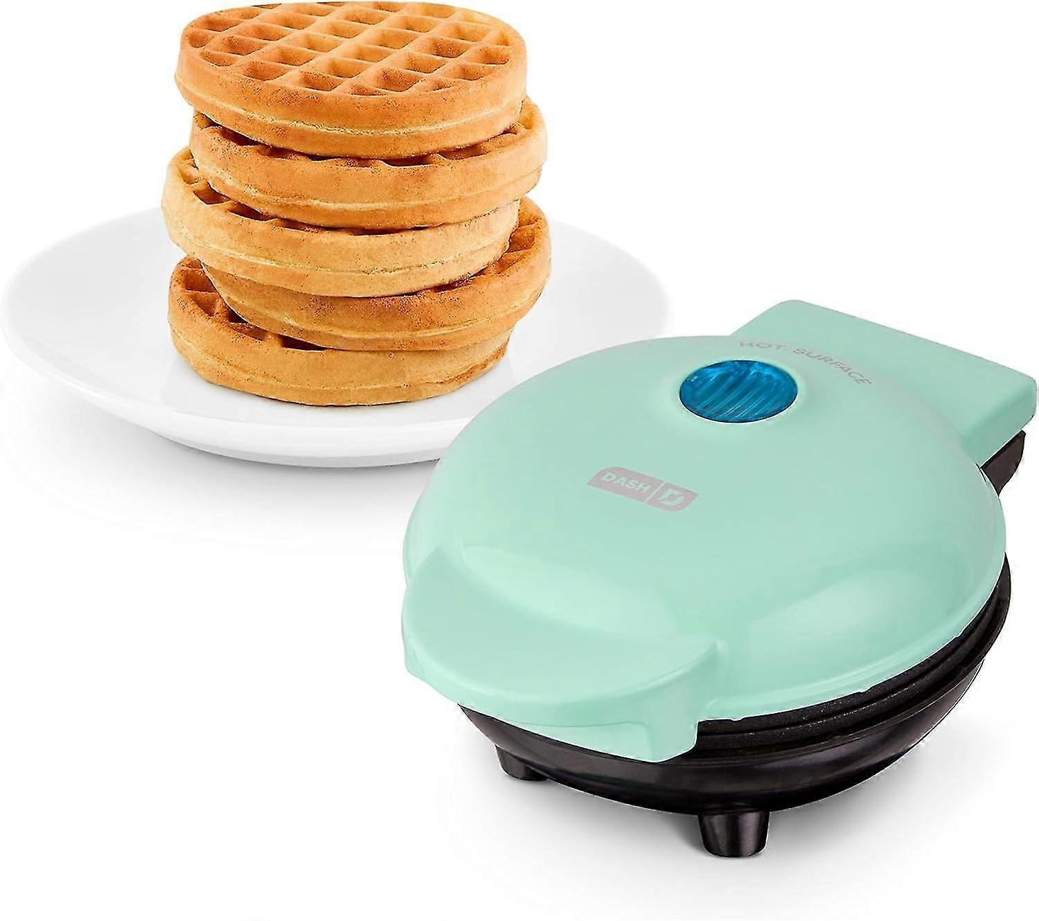 Dash Mini Maker For Individual Waffles, Hash Browns, Keto Chaffles With Easy To Clean, Non-stick Surfaces, 4 Inch, Aqua