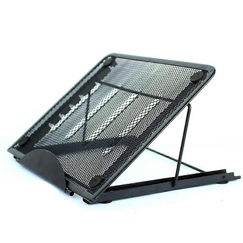 Mesh Ventilated Adjustable Laptop Stand Multifunctional Foldable Flat iPad Stand,Black