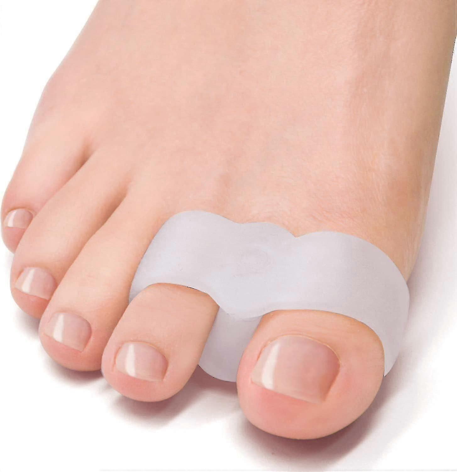 Pack Of 12 Bunion Corrector, Toe Separators With 2 Loops, Big Toe Spacer Suitable For Bunion And Overlap Toe (white)