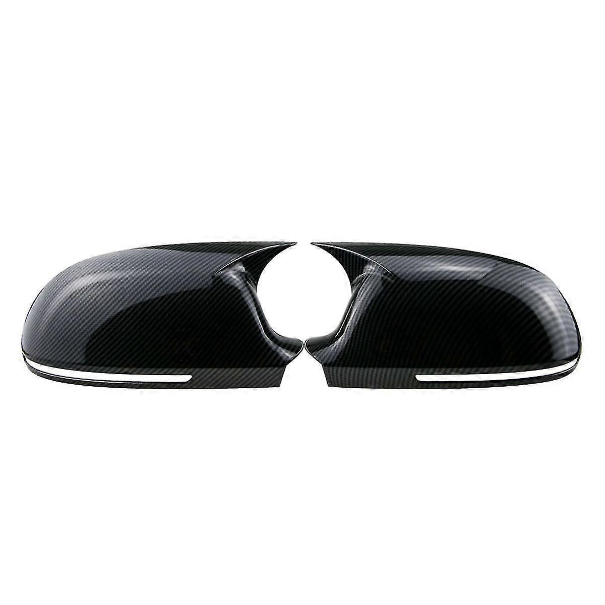 Car Side Door Mirrors Cover Auto Rearview Mirror Cap for A4 A5 B8 A3 8P A6 C6(Carbon )