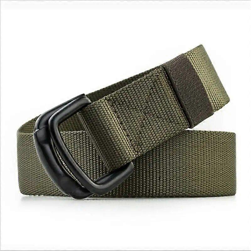 SupSindy men's canvas belt metal buckle Double ring nylon military belt Army tactical belts for Men top quality Male strap black